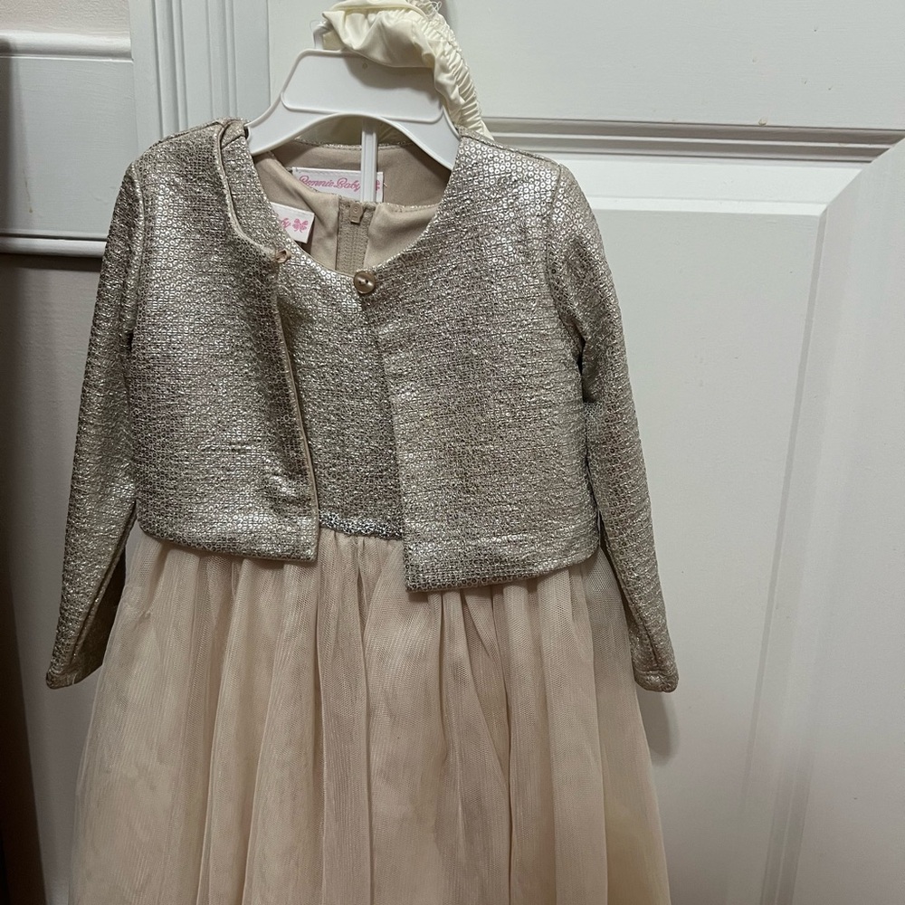 Silver and Cream Dress with Jacket